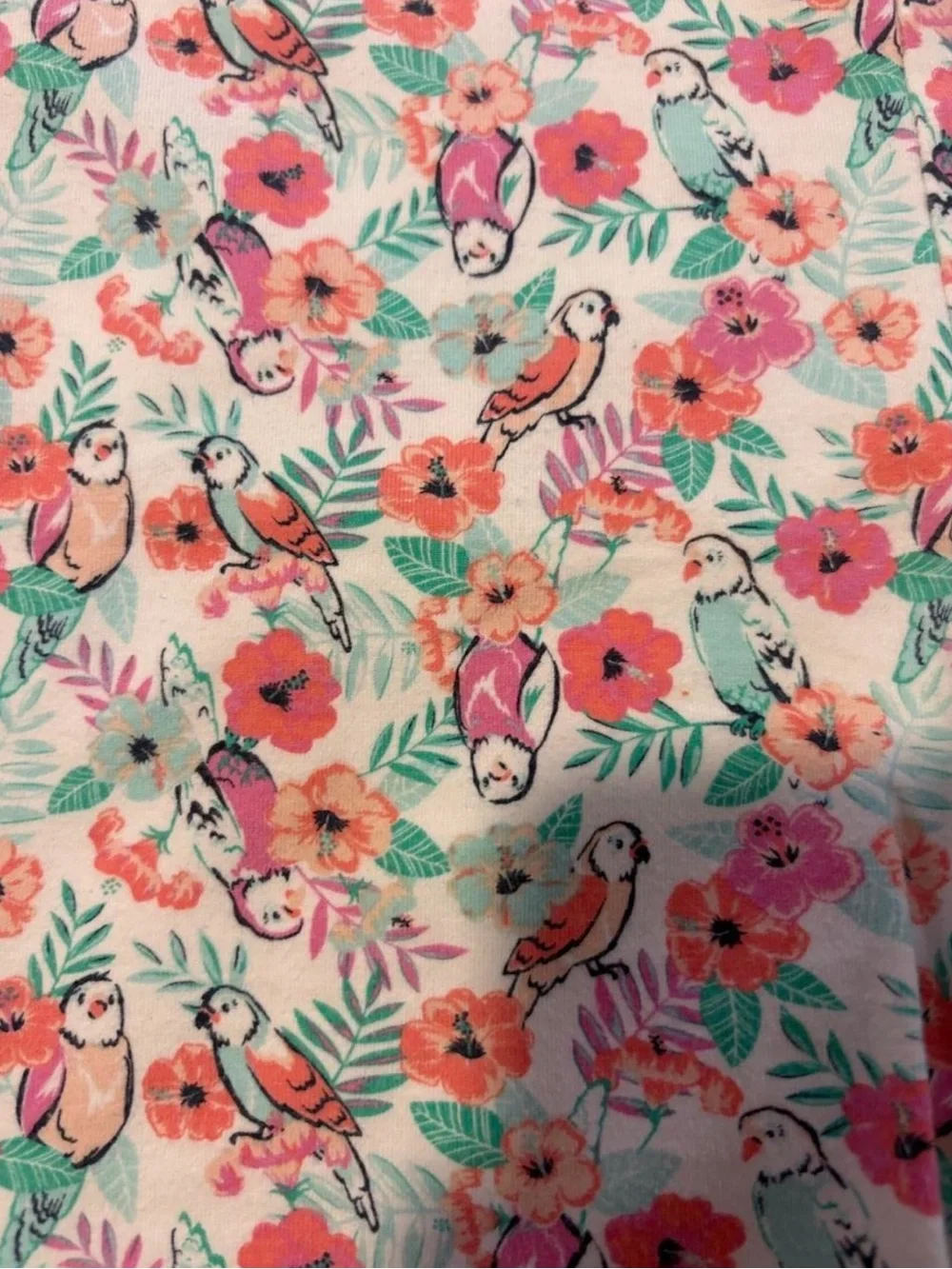 🩷$3 BUNDLED- Girls Floral & Bird Print Bike Shorts in Mint Pink